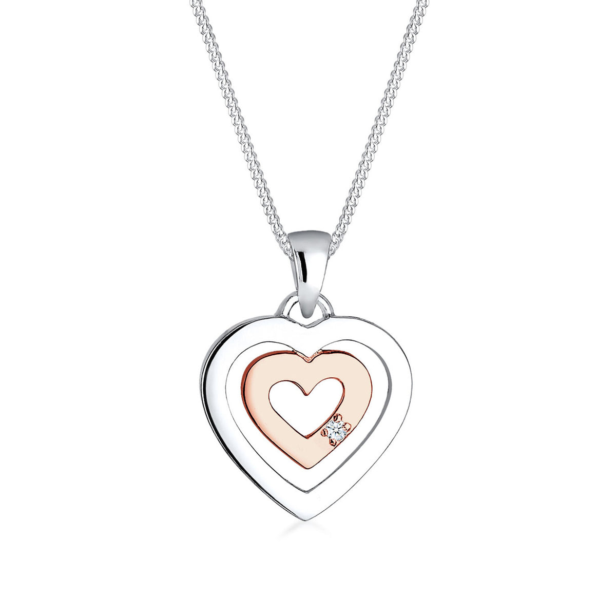 Elli 925 Sterling Silver Necklace with Diamond (0.015 ct) 2004-BF-0008016-001