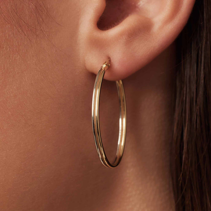 Isabel Bernard Rivoli Flori 14 carat Gold Hoop Earrings IB360257-zoom-