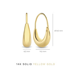 Isabel Bernard Rivoli Maryn 14 Carat Golden Hoop Earrings IB360203