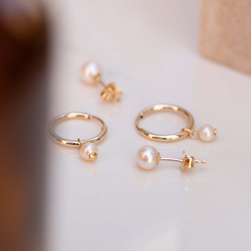 Isabel Bernard Belleville Luna 14 Carat Golden Ear Studs IB360132-zoom-