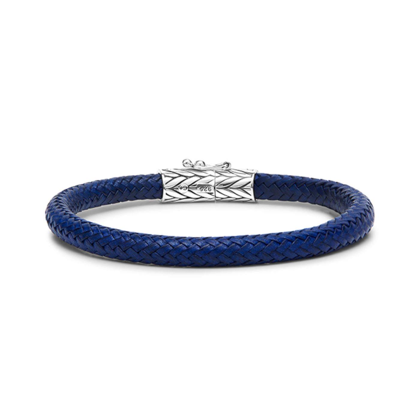 Buddha to Buddha Ellen 925 Sterling Silver Blue Leather Bracelet BTB149BU-F