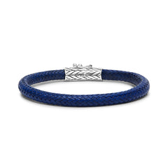 Buddha to Buddha Ellen 925 Sterling Silver Blue Leather Bracelet BTB149BU-F