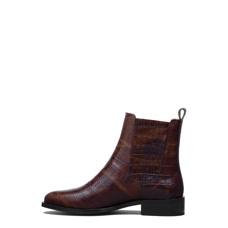 Isabel Bernard Vendôme Chey Croco Brown Calfskin Leather Chelsea Boots IB53012-230-36-zoom-