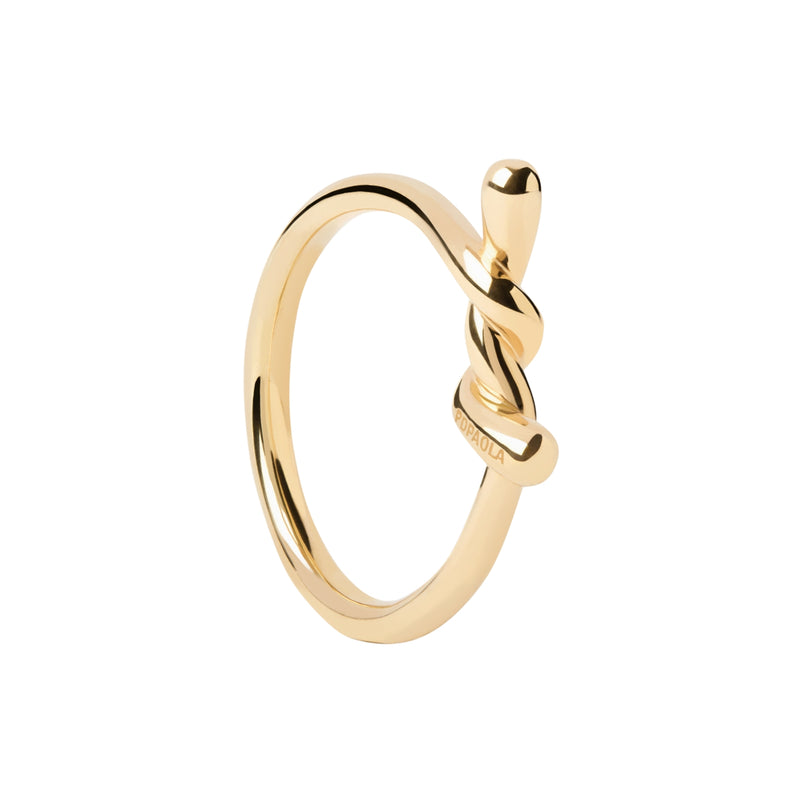 P D Paola Twist 925 Sterling Silver Ring with Gold Plating AN01-D23-10-zoom-