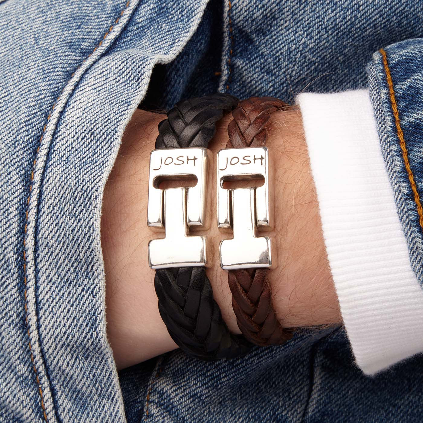 Josh Brown Armband 24456-BRA-BROWN-M (Lengte: 20.50 cm)