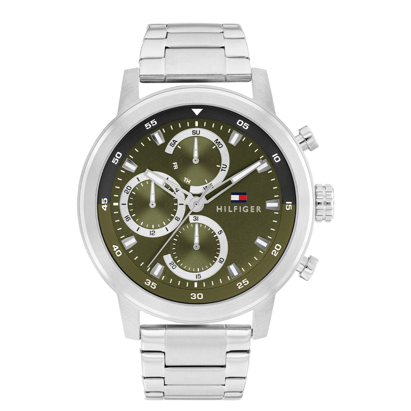 Tommy Hilfiger Rocky Silver and Green Men's Watch TH1792180-zoom-