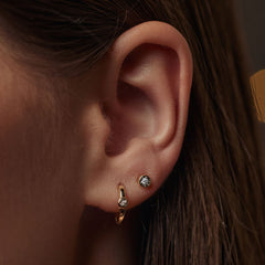 Isabel Bernard De La Paix Inaya 14 Carat Golden Ear Studs | diamond 0.04 ct | IBD360026
