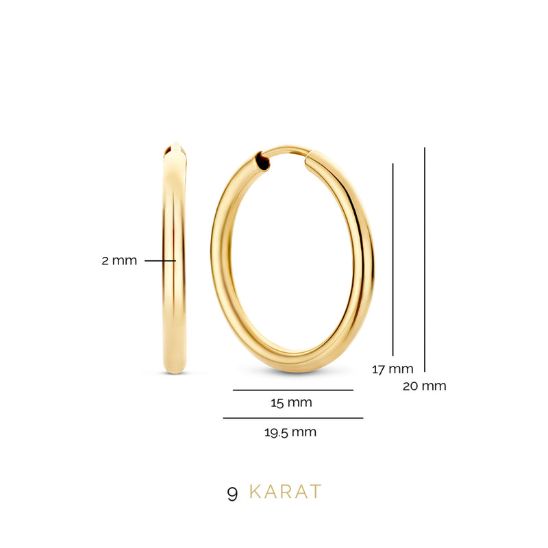 Beloro Jewels La Rinascente Constanza 9 carat gold Hoop Earrings BO360050-zoom-