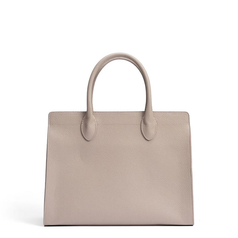 Isabel Bernard Honoré Nadine taupe calfskin leather handbag with 13 inch laptop compartment IB25110-078-13-zoom-