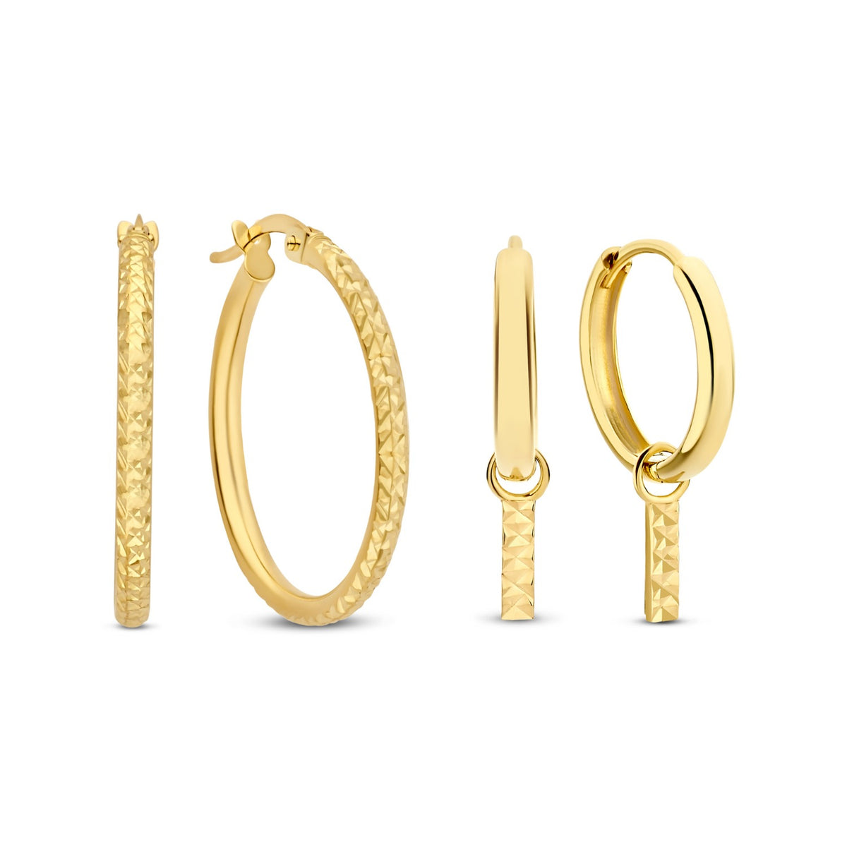 Isabel Bernard Cadeau d´Isabel 14 Carat Golden Earrings Set IB90133