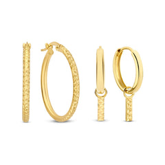Isabel Bernard Cadeau d´Isabel 14 Carat Golden Earrings Set IB90133