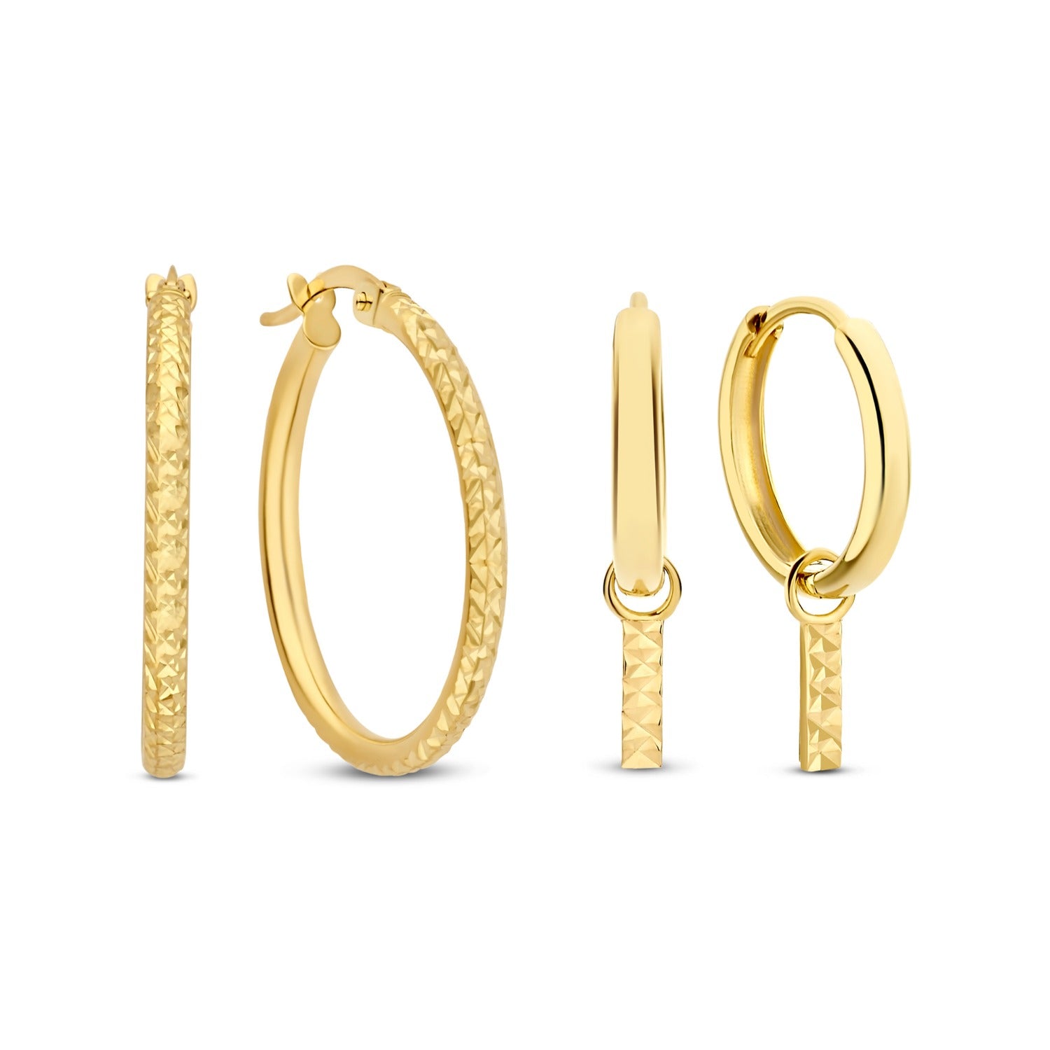 Isabel Bernard Cadeau d´Isabel 14 Carat Golden Earrings Set IB90133