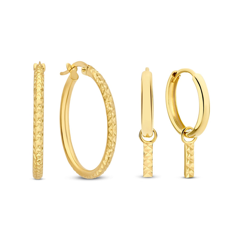 Isabel Bernard Cadeau d´Isabel 14 Carat Golden Earrings Set IB90133-zoom-