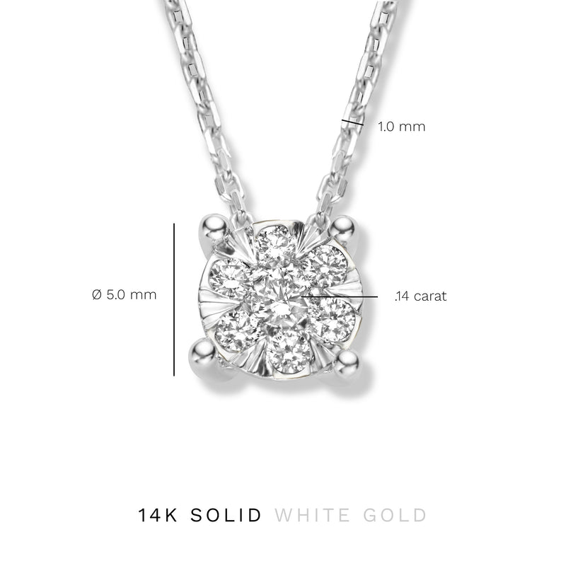 Isabel Bernard De la Paix Hanaé 14 Carat Whitegold Necklace | diamond 0.14 ct | IBD350010-zoom-