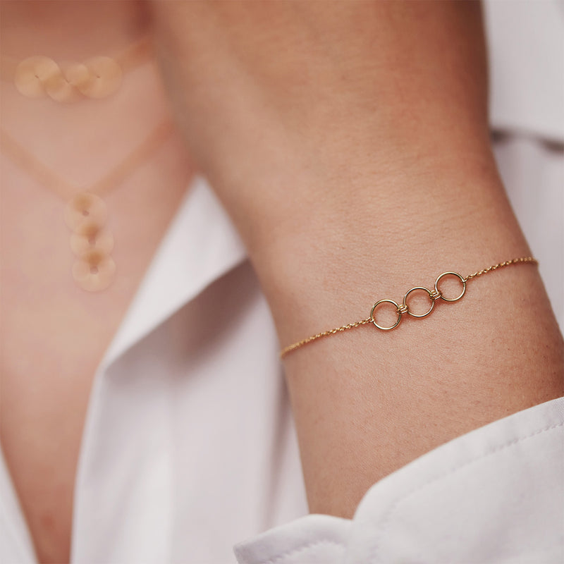 Isabel Bernard 14 Carat Golden Belleville Anna Bracelet IB320025 (Length: 16.00-18.00 cm)-zoom-