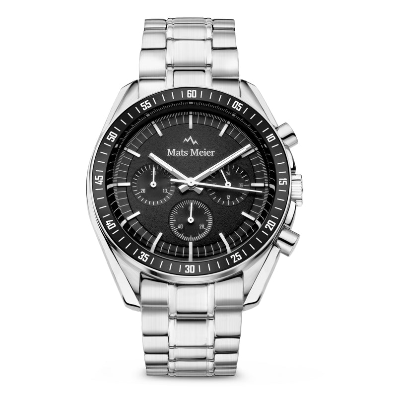 Mats Meier Arosa Racing Chronograph Men'sWatch Silver-coloured and Black MM50012-zoom-
