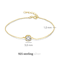Violet Hamden Venus 925 Sterling Silver Gold-coloured BraceletwithBirthstone VH320010-OCT