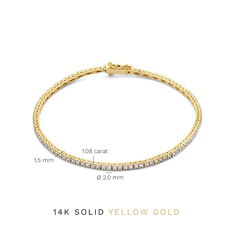 Isabel Bernard De la Paix Madeline 14 Carat Golden Tennis Bracelet | diamond 1.08 ct | IBD320005-zoom-