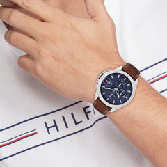 Tommy Hilfiger Jameson Silver and Blue Men's Watch TH1792195