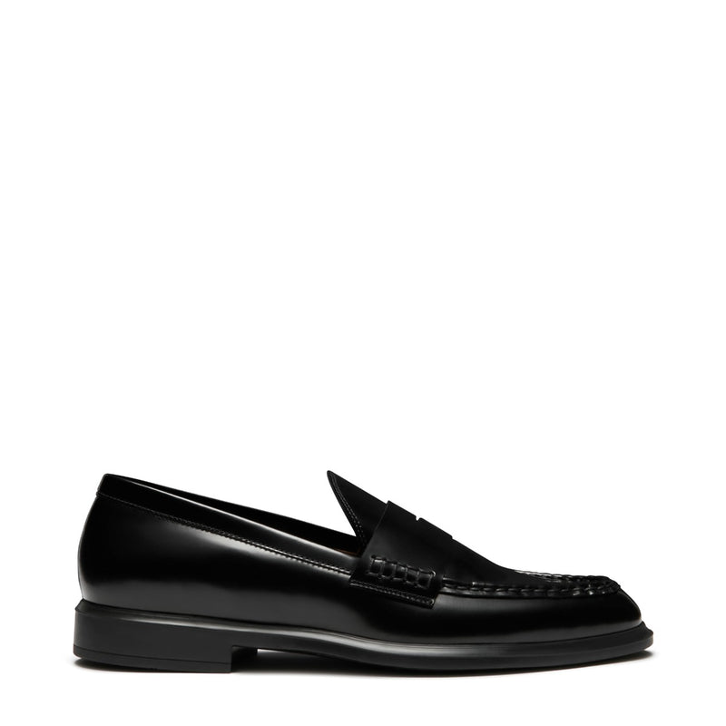 Isabel Bernard Vendôme Blandine black spazzolato leather loafers IB51015-601-37-zoom-