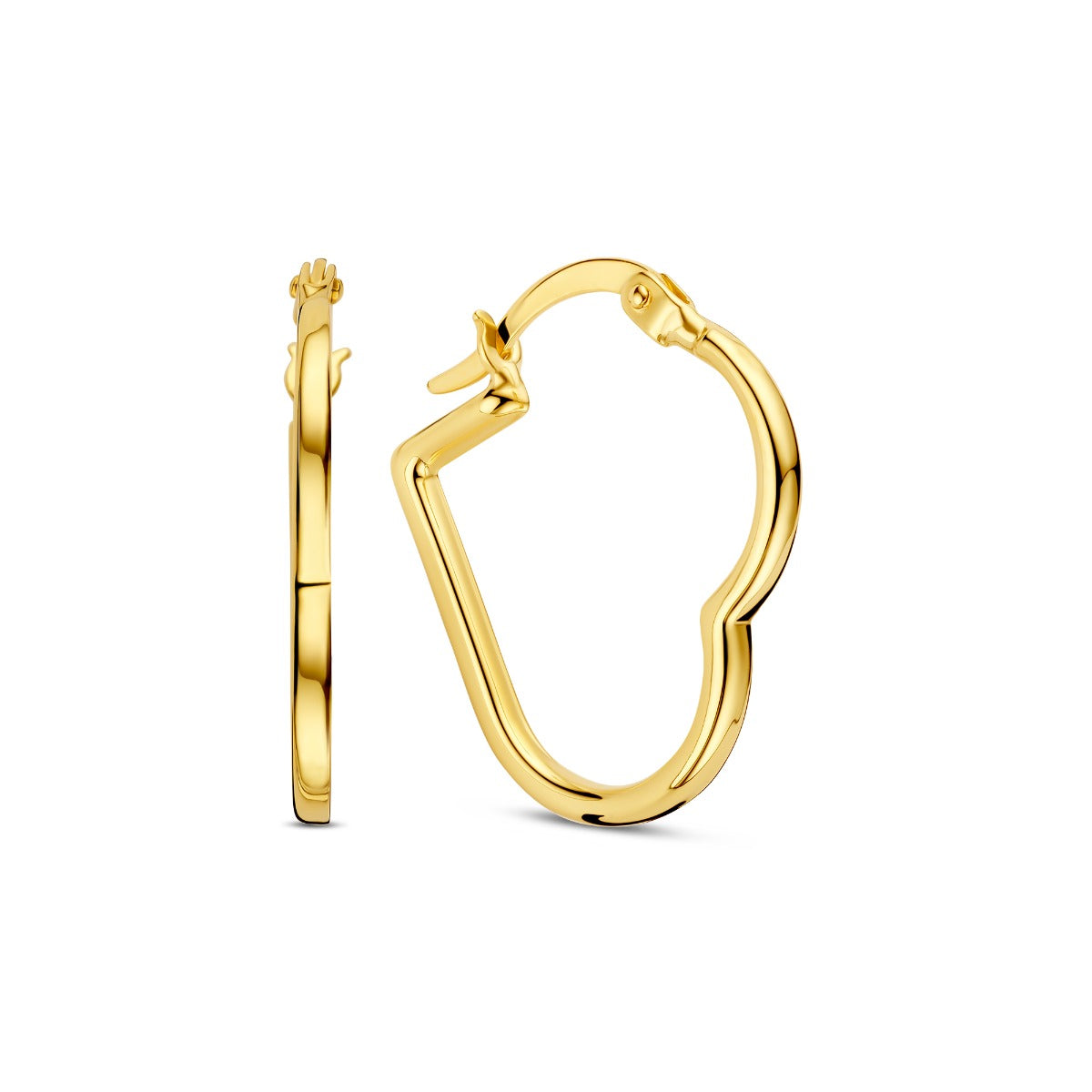 Beloro Jewels Della Spiga Luna 9 karat gold heart earrings BO360081