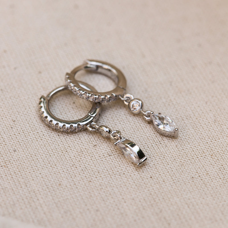 Karma Hoops Silver Hoop Earrings A68S-zoom-