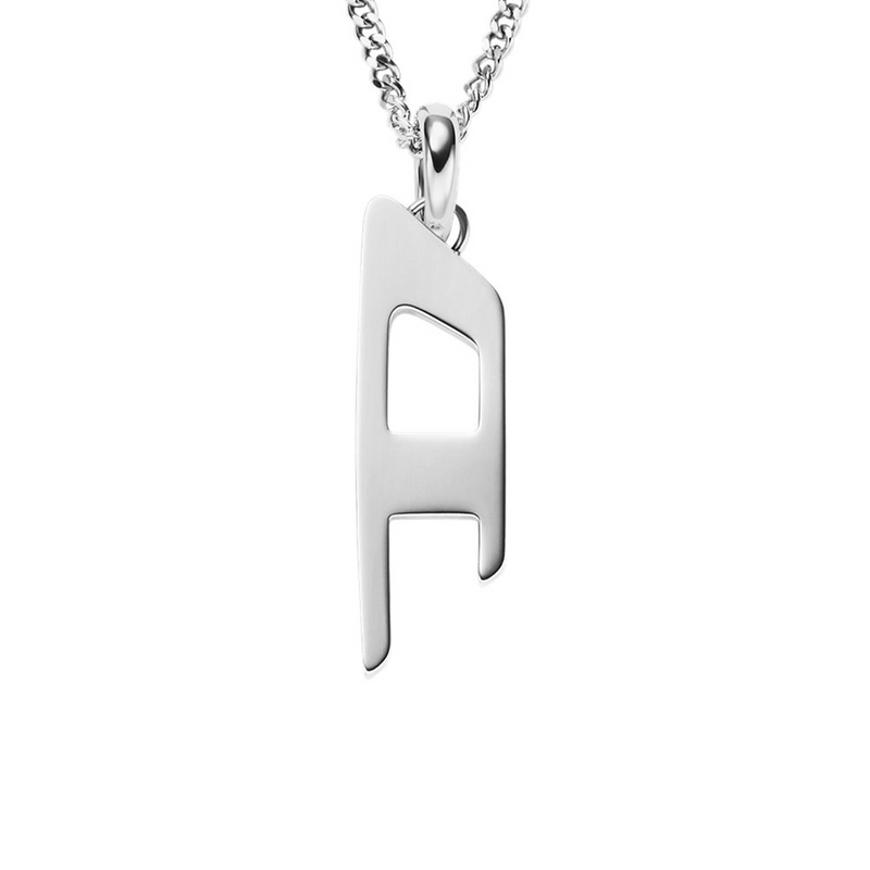Diesel D Logo Silver Stainless Steel Necklace DX1625040-zoom-