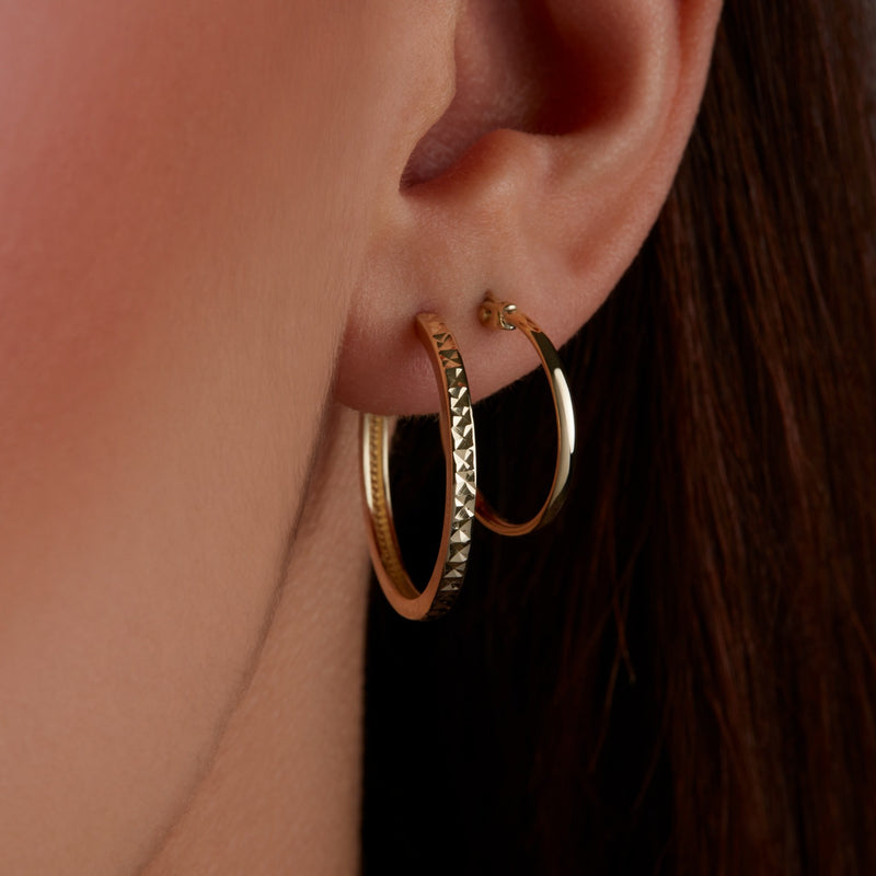 Beloro Jewels Regalo d'Amore 9 karat gold hoop earrings gift set BO90032-zoom-