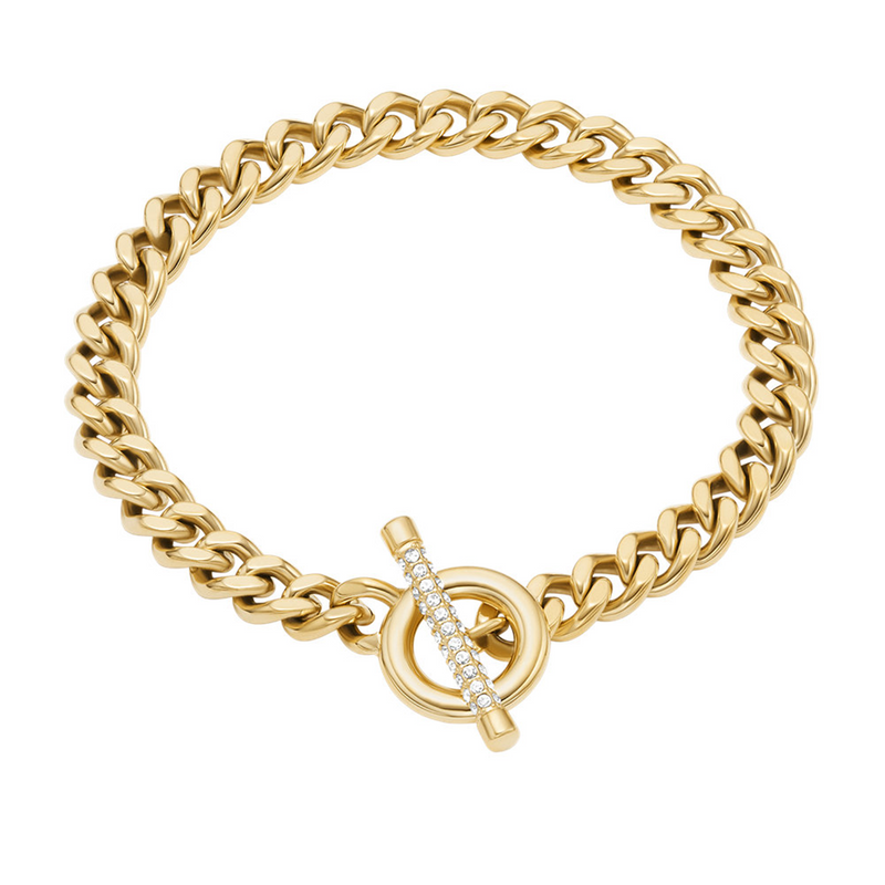 Fossil Carlie T-Bar Stainless Steel Women's Bracelet JF04957710-zoom-