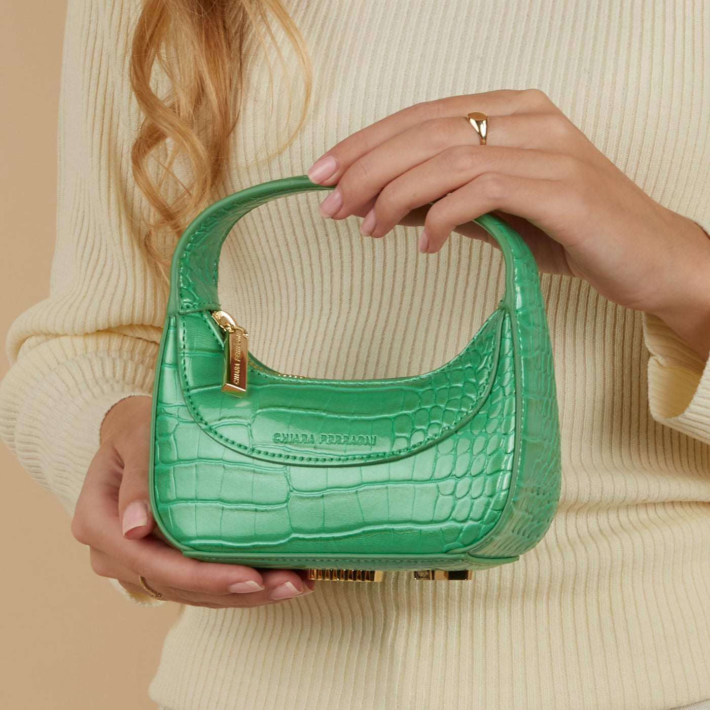 Chiara Ferragni Caia Green Handbag 75SB4BG3-ZS733-170