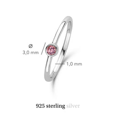 Violet Hamden Venus Zilveren Ring Met Geboortesteen VH330007OCT-60
