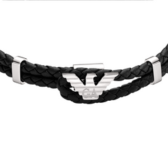 Emporio Armani Black Leather Bracelet EGS3237040