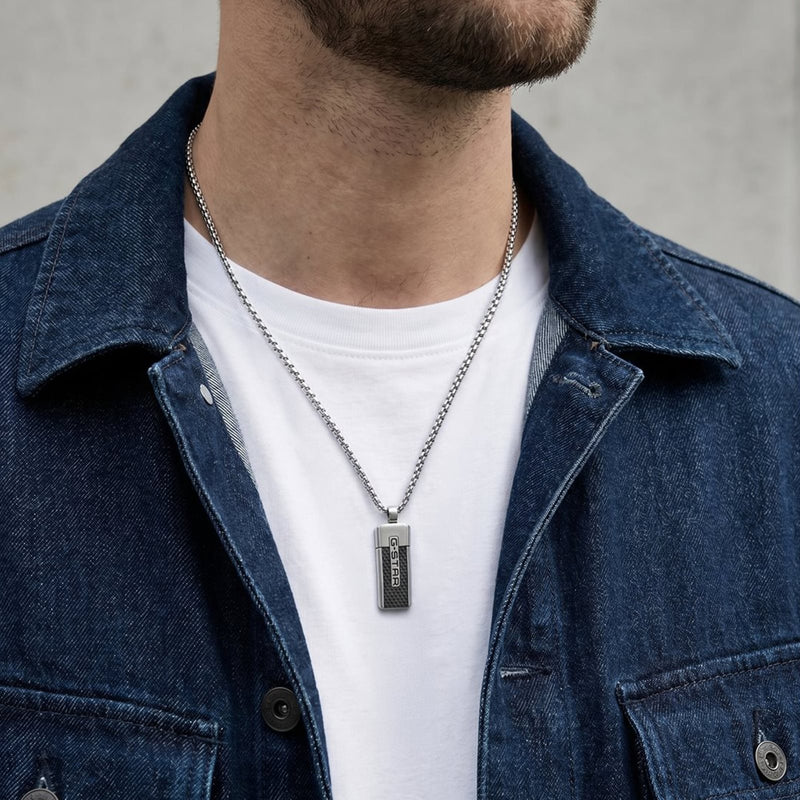 G-STAR Mtrx Silver Box Chain Necklace GSJ.105.01-zoom-