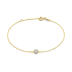 Beloro Jewels Regalo d'Amore 9 karat gold necklace and bracelet gift set with zirconia stones BO90048