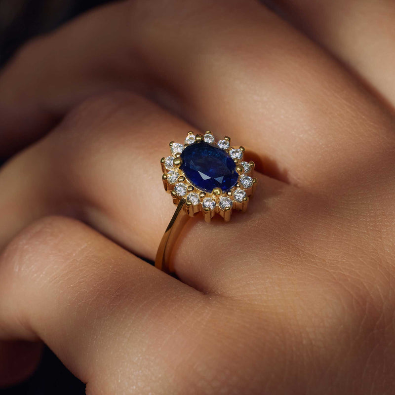 Parte Di Me Mia Colore Azure 925 Sterling Silver Gold Plated Ring PDM33061-56-zoom-