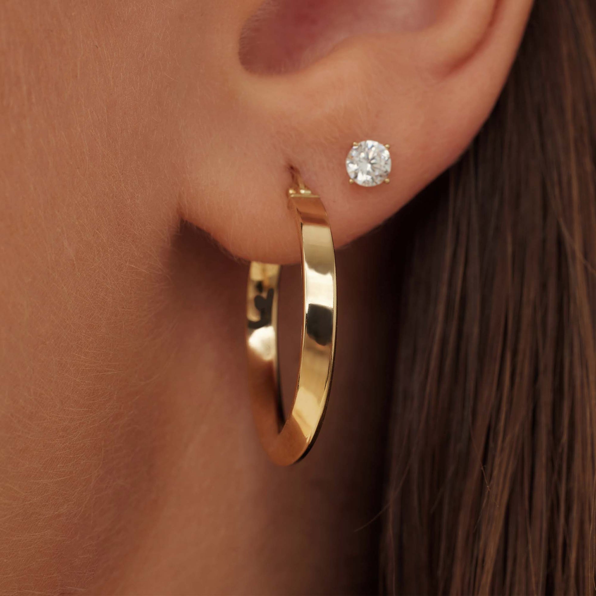 Isabel Bernard Rivoli Maryn 14 Carat Golden Hoop Earrings IB360187