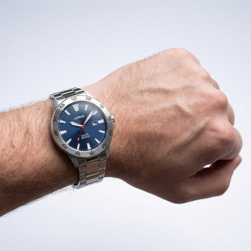 Lorus Solar Blue Dial Men's Watch RX341AX9-zoom-