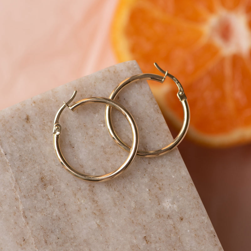 Beloro Jewels La Rinascente Chiara 9 carat gold Hoop Earrings BO360016-zoom-
