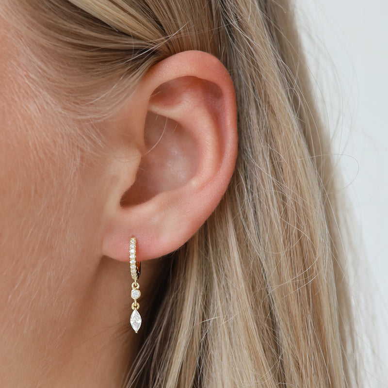 Karma Hoops Gold Hoop Earrings A68GP-zoom-