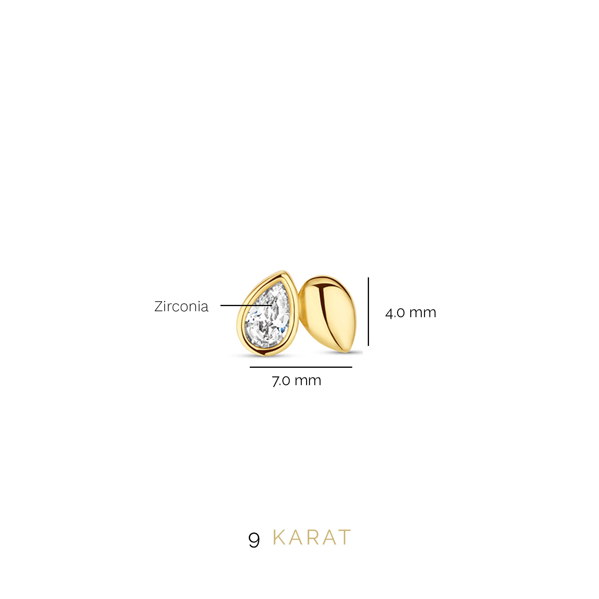 Beloro Jewels Monte Napoleone Natalia 9 carat gold Ear Studs BO360019