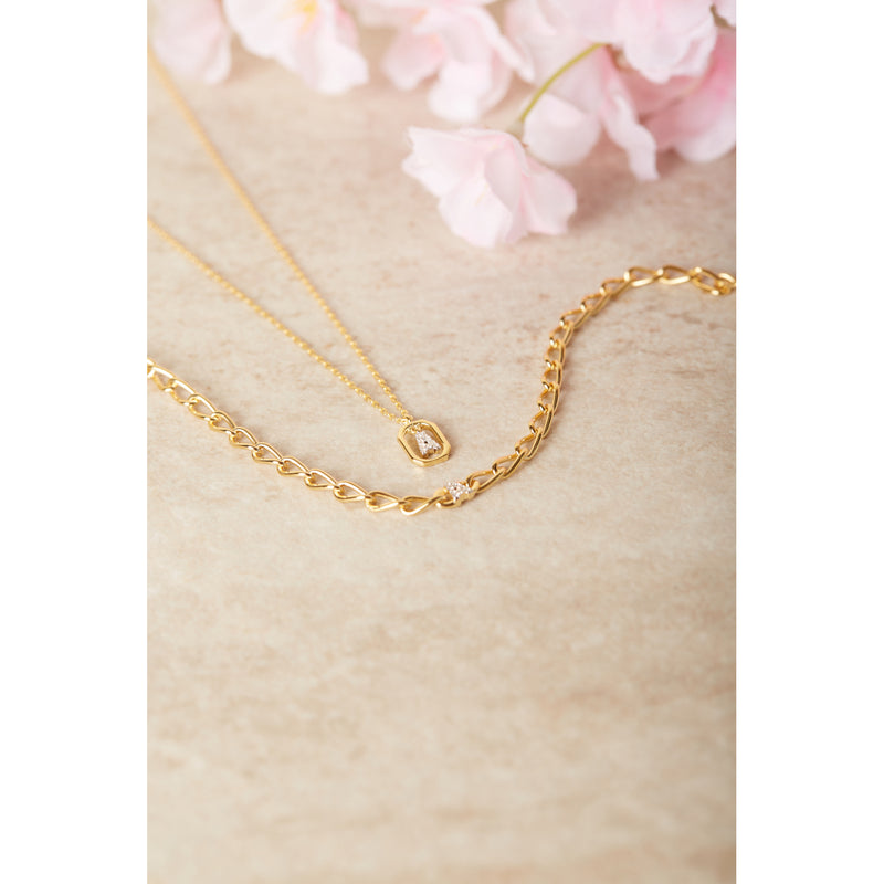 P D Paola 925 Sterling Silver Letter D Bracelet PU01-541-U with 18K Gold Plating-zoom-