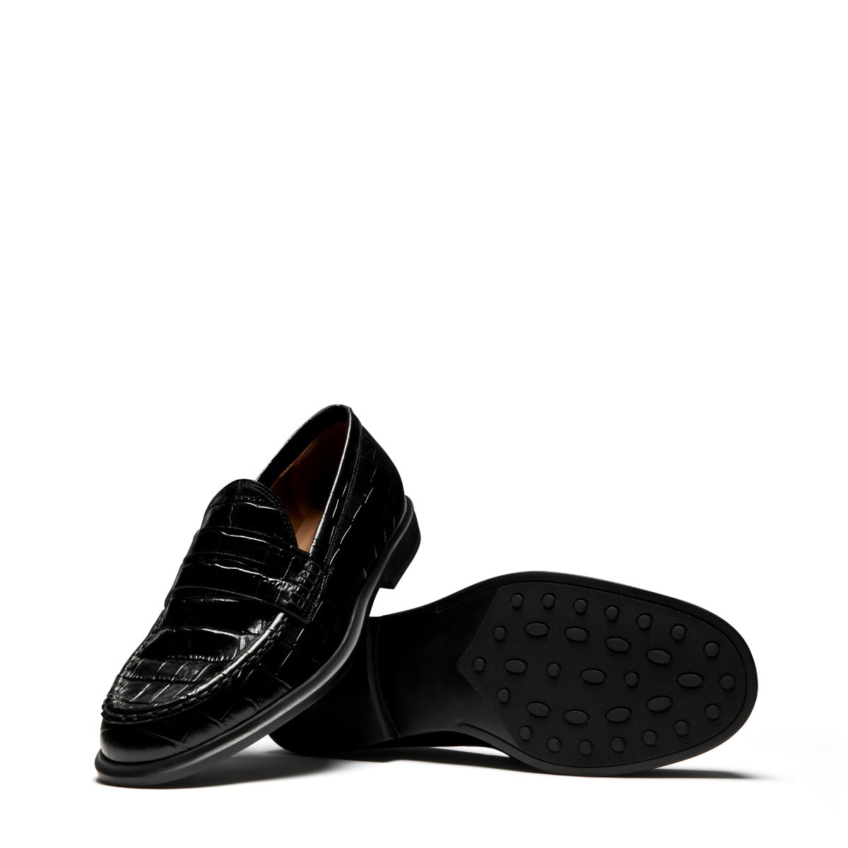 Isabel Bernard Vendôme Blandine croco black calfskin leather loafers IB51015-201-38