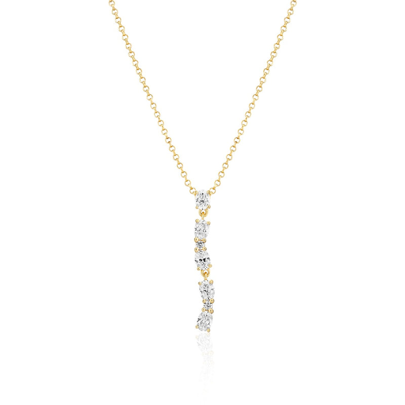Sif Jakobs Ellera 925 Sterling Silver Necklace with 18 Karat Gold Plating SJ-N2421-CZ-YG-zoom-