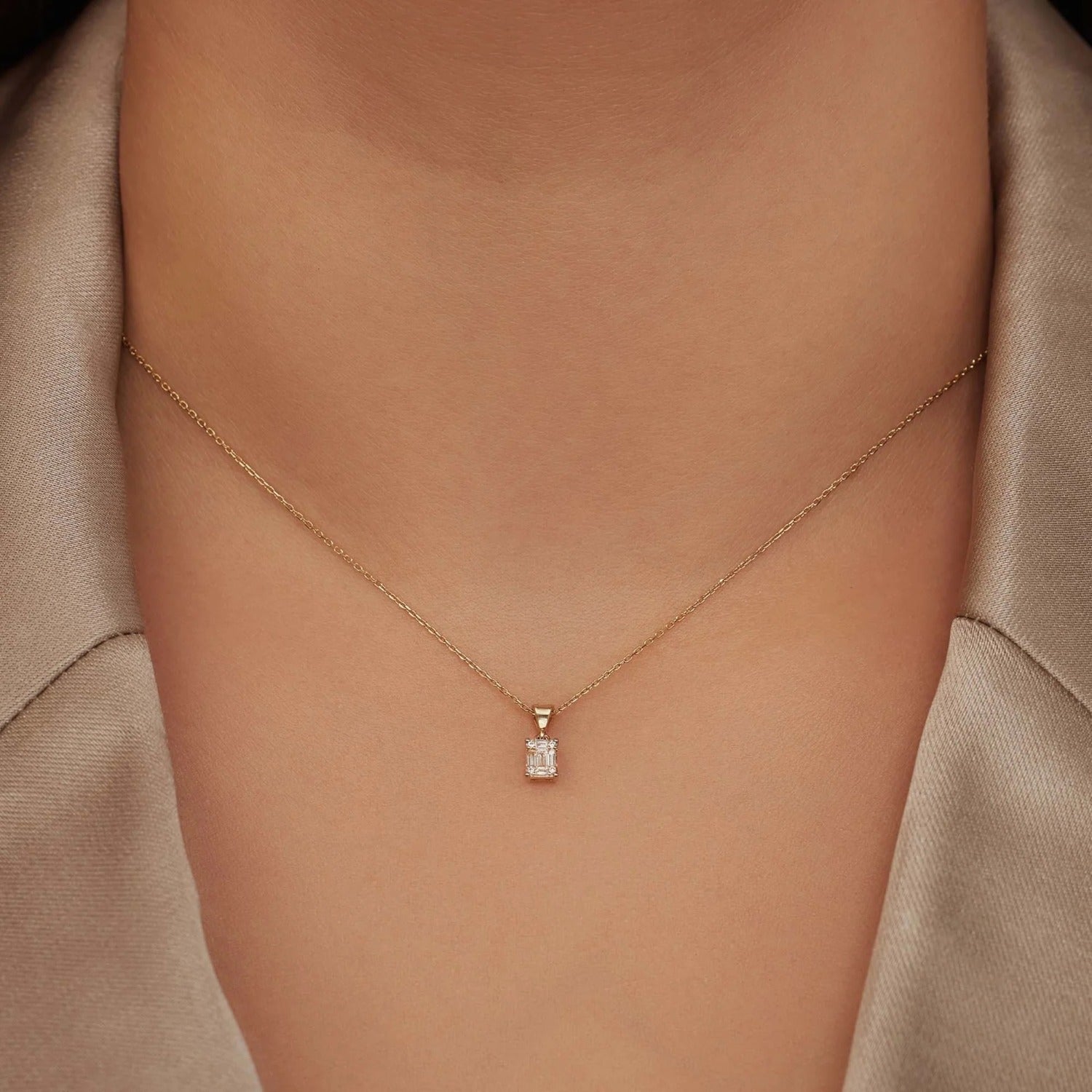 Isabel Bernard De la Paix Maxime 14 Carat Golden Necklace | diamond 0.11 ct | IBD350017
