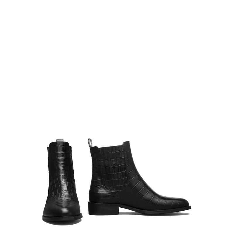 Isabel Bernard Vendôme Chey Croco Black Calfskin Leather Chelsea Boots IB53012-201-40-zoom-