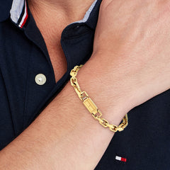 Tommy Hilfiger Stainless Steel Gold-coloured Men's Chain Bracelet TJ2790716
