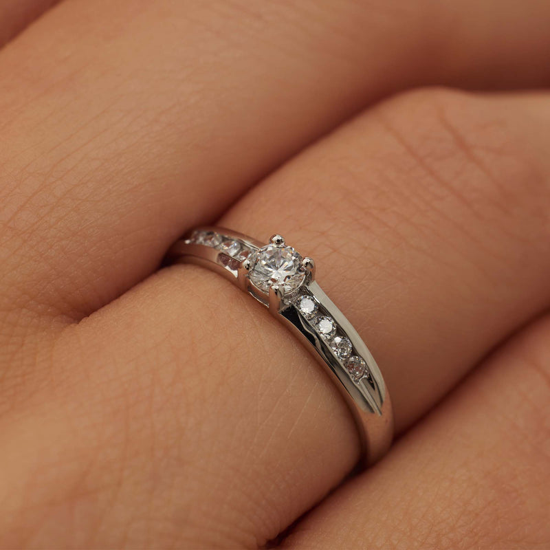 Isabel Bernard Saint Germain Estee 14 Carat Whitegold Ring IB330073-50 (size: 50)-zoom-