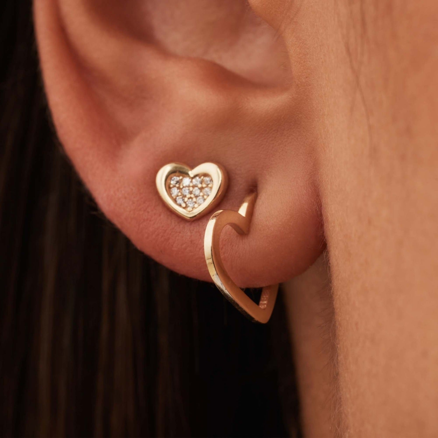 Beloro Jewels Regalo d'Amore 9 karat gold earring set with heart BO90051