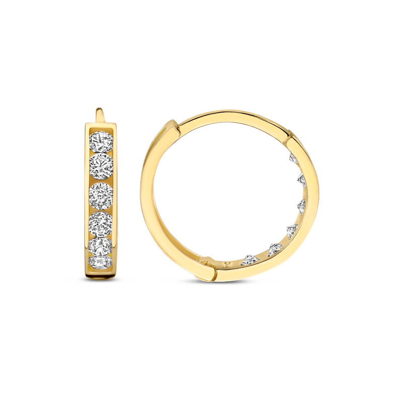 Beloro Jewels Monte Napoleone Stella 9 Karat Gold Hoop Earrings BO360067-zoom-