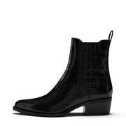 Isabel Bernard Vendôme Amandine croco black calfskin leather boots IB53010-201-36
